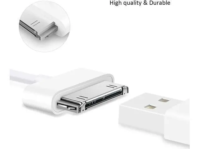 Alt view image 3 of 7 - 30-Pin Charger Cable Compatible for Old iPhone 4 4S 3GS Old iPad 1st 2nd 3rd Generation iPod Classic 1st 2nd 3rd Gen Touch 4th iPod Nano 5th 6th Gen USB Fast Charge & Sync Charging Cord 1-Pack