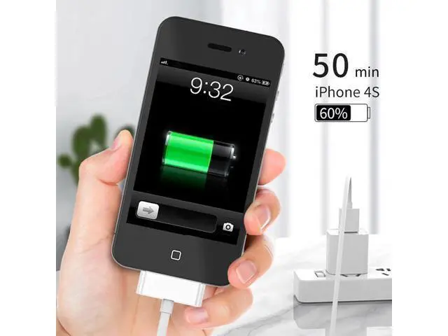 Alt view image 5 of 7 - 30-Pin Charger Cable Compatible for Old iPhone 4 4S 3GS Old iPad 1st 2nd 3rd Generation iPod Classic 1st 2nd 3rd Gen Touch 4th iPod Nano 5th 6th Gen USB Fast Charge & Sync Charging Cord 1-Pack