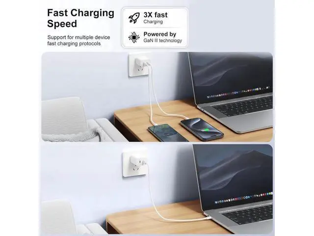 Alt view image 3 of 6 - iPhone 16 15 Charger: Fast Charging - USB C Charger - i Phone 16 Charging with 2 Pack Cable for iPhone 16/16 Plus/16 Pro/16 Pro Max/iPhone 15/15 Pro Max/
