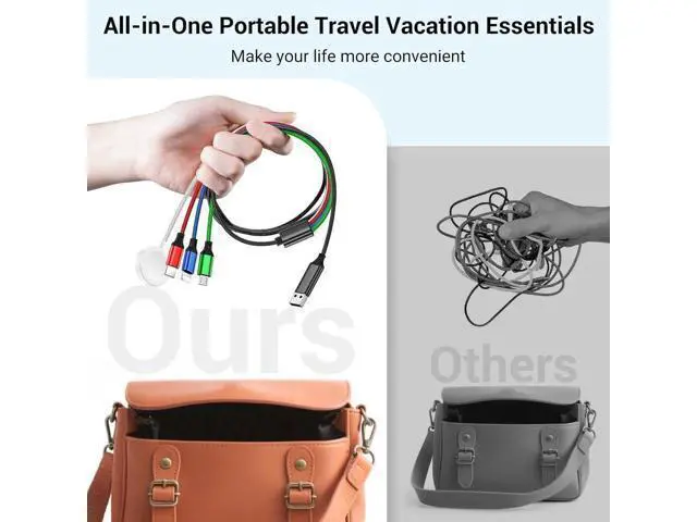 Alt view image 5 of 7 - for Watch Charger 4 in 2 Multi Charging Cable Type C/Lightning/Micro USB Nylon Braided Travel Vacation Essentials Compatible with iWatch Ultra/SE/10-1 for iPhone 16-11 Galaxy Phones(5FT)