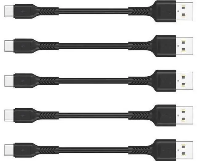 Main image of 4 Inches USB C Cord Short 5 Pack Durable USB A to USB Type C Fast Charging Cable for Charging Stations Compatible with Galaxy Note 10 20 S10 S22 Ultra LG V30 V40