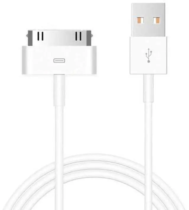Main image of 30-Pin Charger Cable Compatible for Old iPhone 4 4S 3GS Old iPad 1st 2nd 3rd Generation iPod Classic 1st 2nd 3rd Gen Touch 4th iPod Nano 5th 6th Gen USB Fast Charge & Sync Charging Cord 1-Pack