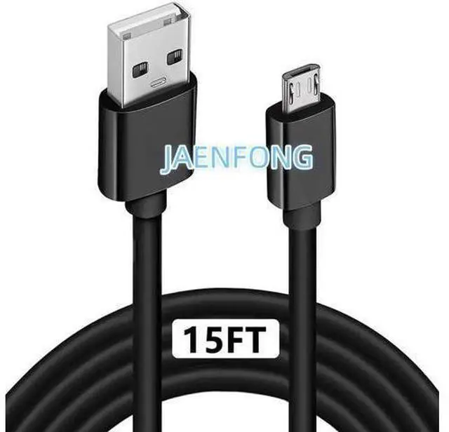 Main image of Micro USB Cable 15Ft Extra Long Controller Charger Compatible with PS4 PlayStation 4 Charger Cord Fast Android USB Charging Cable Black