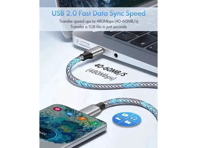 Alt view image 2 of 7 - USB C to USB C Cable 4ft 2-Pack 60W USBC to USBC Cord Type C to C Charger Cable Fast Charging for iPhone 16/15 Pro Max/Plus/Pro for MacBook Pro Air/iPad for Galaxy S24 S23
