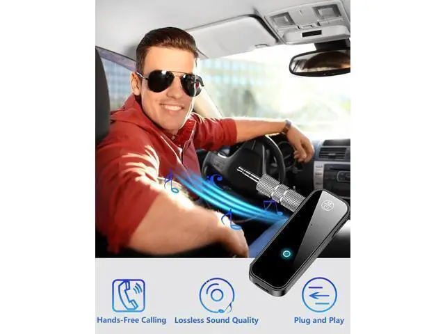 Alt view image 2 of 7 - Bluetooth 5.0 Adapter 3.5mm Jack Aux Dongle 2-in-1 Wireless Transmitter Receiver for Car TV Audio Headphones Speakers Projector