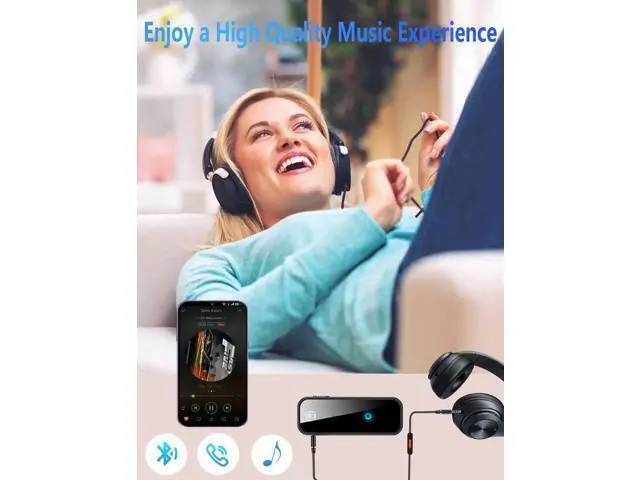 Alt view image 5 of 7 - Bluetooth 5.0 Adapter 3.5mm Jack Aux Dongle 2-in-1 Wireless Transmitter Receiver for Car TV Audio Headphones Speakers Projector
