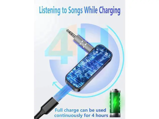 Alt view image 6 of 7 - Bluetooth 5.0 Adapter 3.5mm Jack Aux Dongle 2-in-1 Wireless Transmitter Receiver for Car TV Audio Headphones Speakers Projector