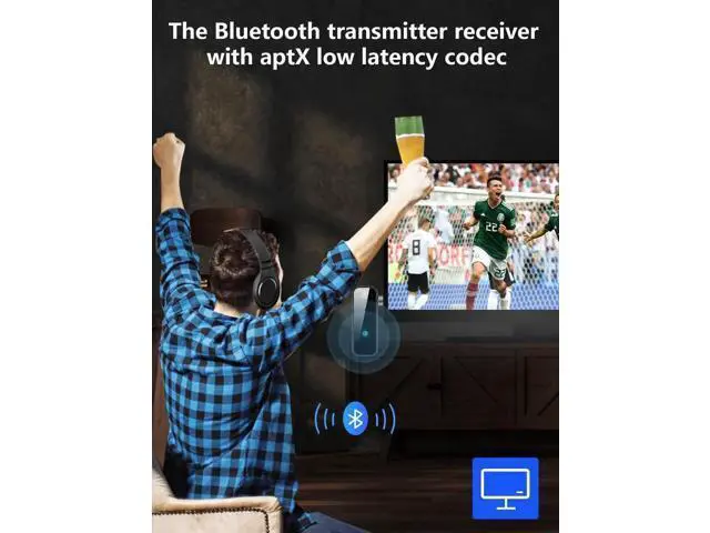 Alt view image 3 of 7 - Bluetooth 5.0 Adapter 3.5mm Jack Aux Dongle 2-in-1 Wireless Transmitter Receiver for Car TV Audio Headphones Speakers Projector