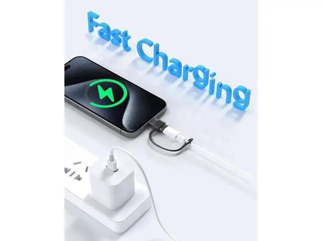 Alt view image 2 of 6 - MFi Certified 27W USB C to Lightning Adapter (4 Pack) - Fast Charging Data Sync Lightning to USB Type C Cable Adapter for iPhone14/13/12 Series iPad AirPods with Anti-Lost Loop Not for Audio/OTG