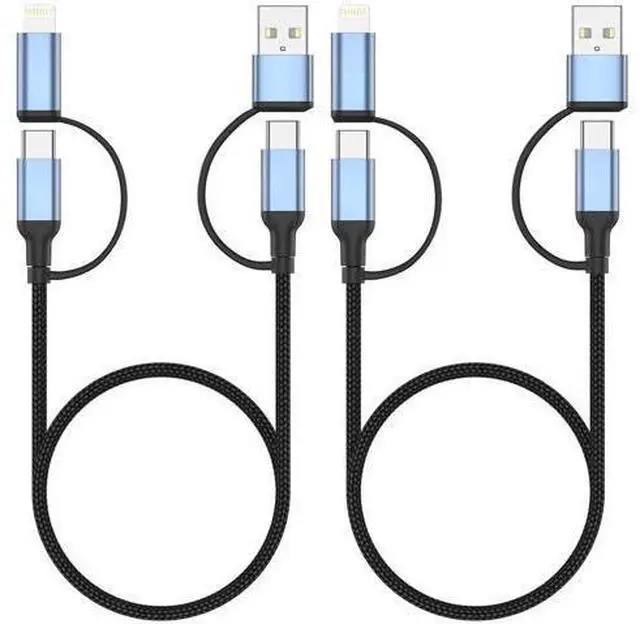 Main image of 4 in 1 Charging Cable 2 FT Car Charger Cable for iPhone 16 15 Pro 60W Fast Charging USB C Lightning Adapter USB C to USB C 4 in 1 Multi Charger Cord for iPhone 16/15/14/13/12 Series iPad Pixel