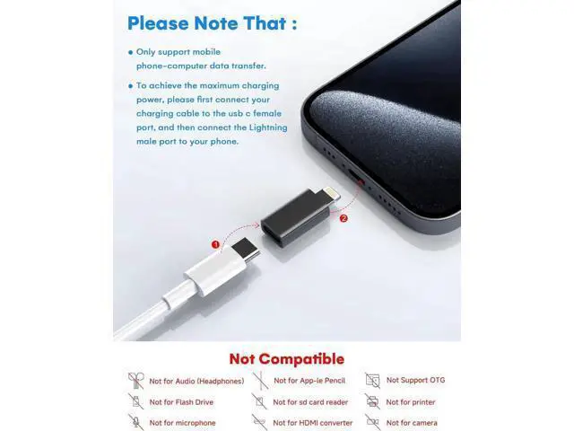 Alt view image 5 of 6 - MFi Certified 27W USB C to Lightning Adapter (4 Pack) - Fast Charging Data Sync Lightning to USB Type C Cable Adapter for iPhone14/13/12 Series iPad AirPods with Anti-Lost Loop Not for Audio/OTG