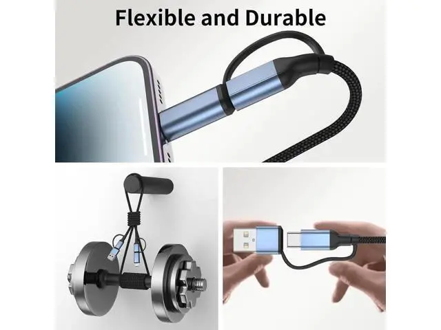 Alt view image 4 of 7 - 4 in 1 Charging Cable 2 FT Car Charger Cable for iPhone 16 15 Pro 60W Fast Charging USB C Lightning Adapter USB C to USB C 4 in 1 Multi Charger Cord for iPhone 16/15/14/13/12 Series iPad Pixel