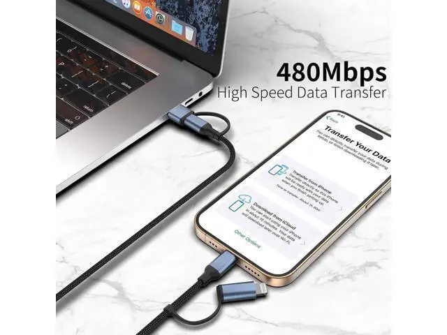Alt view image 7 of 7 - 4 in 1 Charging Cable 2 FT Car Charger Cable for iPhone 16 15 Pro 60W Fast Charging USB C Lightning Adapter USB C to USB C 4 in 1 Multi Charger Cord for iPhone 16/15/14/13/12 Series iPad Pixel