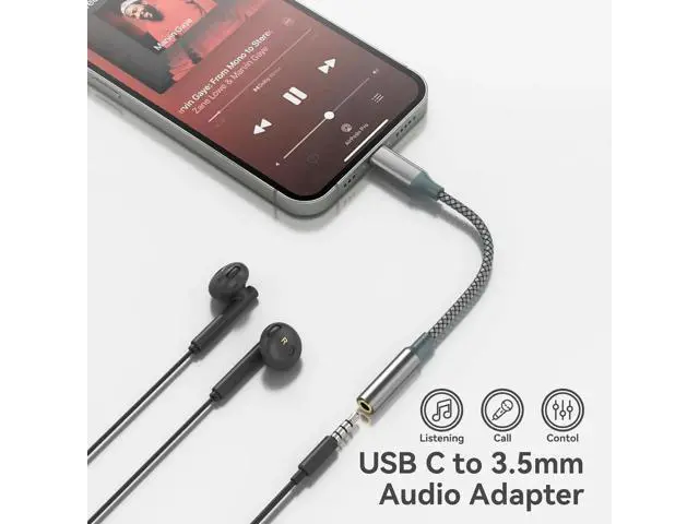 Alt view image 5 of 7 - 2PC USB C to Aux Audio Dongle Cable Cord Type C to 3.5mm Female Headphone Jack Adapter for iPhone 16 Pro Max/16 Pro 15 Pro Max/15 Pro/15 Plus Galaxy S23/S22/S21 Ultra Pixel iPad Pro MacBook
