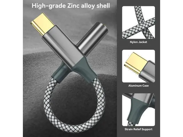 Alt view image 3 of 7 - 2PC USB C to Aux Audio Dongle Cable Cord Type C to 3.5mm Female Headphone Jack Adapter for iPhone 16 Pro Max/16 Pro 15 Pro Max/15 Pro/15 Plus Galaxy S23/S22/S21 Ultra Pixel iPad Pro MacBook
