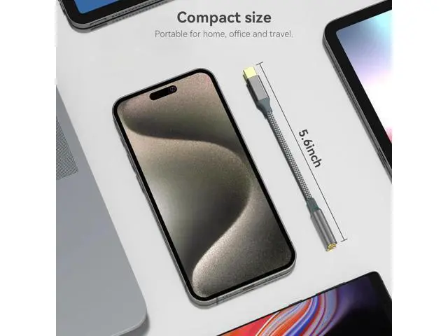 Alt view image 7 of 7 - 2PC USB C to Aux Audio Dongle Cable Cord Type C to 3.5mm Female Headphone Jack Adapter for iPhone 16 Pro Max/16 Pro 15 Pro Max/15 Pro/15 Plus Galaxy S23/S22/S21 Ultra Pixel iPad Pro MacBook