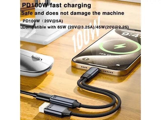 Alt view image 6 of 6 - USB C to USB OTG Cable and Charger Adapter 2-in-1 Type C Splitterr with PD 60W Charging Port and USB 2.0 Female Port Suitable for iPhone 16/15 Series iPad MacBook Galaxy (Gray)