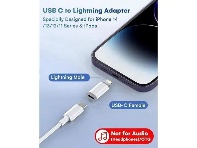 Alt view image 3 of 7 - MFi Certified 27W USB C to Lightning Adapter (4 Pack) - Fast Charging Data Sync Lightning to USB Type C Cable Adapter for iPhone14/13/12 Series iPad AirPods with Anti-Lost Loop Not for Audio/OTG