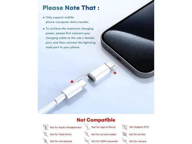 Alt view image 4 of 7 - MFi Certified 27W USB C to Lightning Adapter (4 Pack) - Fast Charging Data Sync Lightning to USB Type C Cable Adapter for iPhone14/13/12 Series iPad AirPods with Anti-Lost Loop Not for Audio/OTG