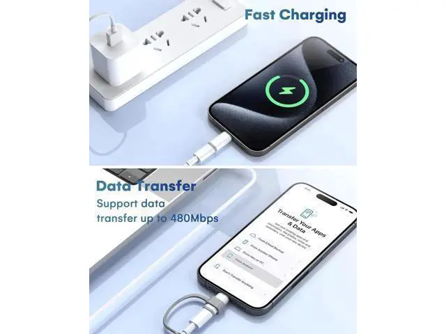 Alt view image 5 of 7 - MFi Certified 27W USB C to Lightning Adapter (4 Pack) - Fast Charging Data Sync Lightning to USB Type C Cable Adapter for iPhone14/13/12 Series iPad AirPods with Anti-Lost Loop Not for Audio/OTG