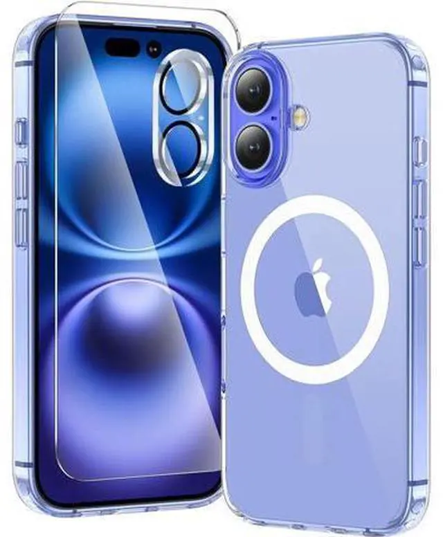 Main image of 3 in 1 for iPhone 16 Case Clear with MagSafe Not Yellowing Screen Protector*1 Camera Lens Protector*1 Military-Grade Protection for iPhone 16 Phone Case 6.1 inch Clear