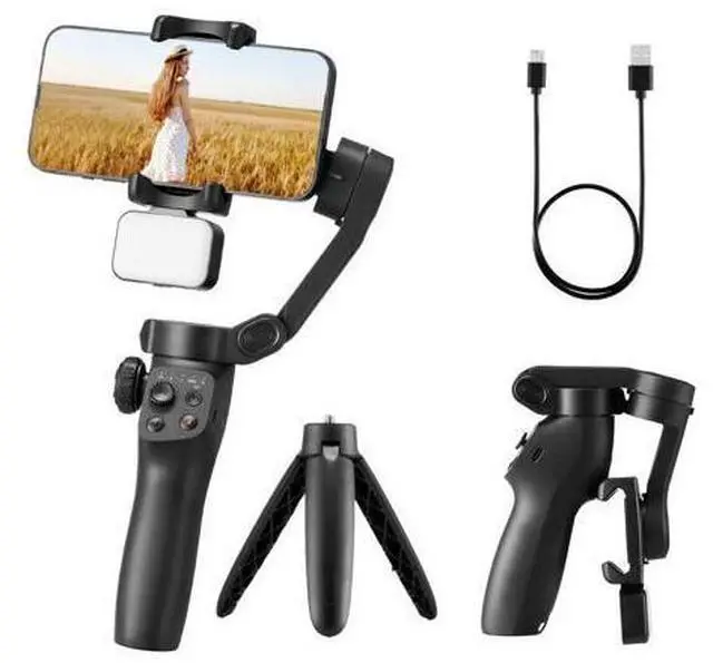 Main image of 3-Axis Phone Gimbal Stabilizer for Smartphone Android iPhone with Fill Light
