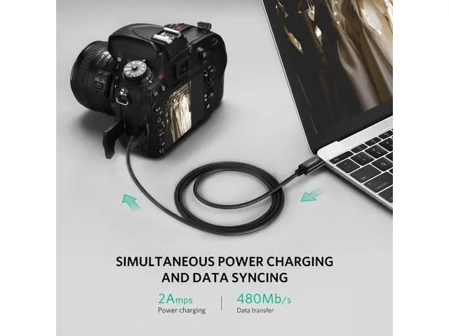 Alt view image 2 of 7 - Mini USB to USB C Cable USB Type C to Mini USB Cable for Digital Camera MP3 Player and More Mini B USB Devices Black 3ft