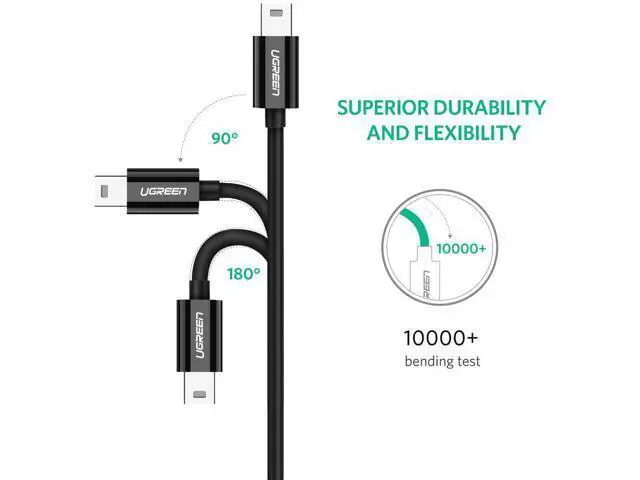 Alt view image 5 of 7 - Mini USB to USB C Cable USB Type C to Mini USB Cable for Digital Camera MP3 Player and More Mini B USB Devices Black 3ft