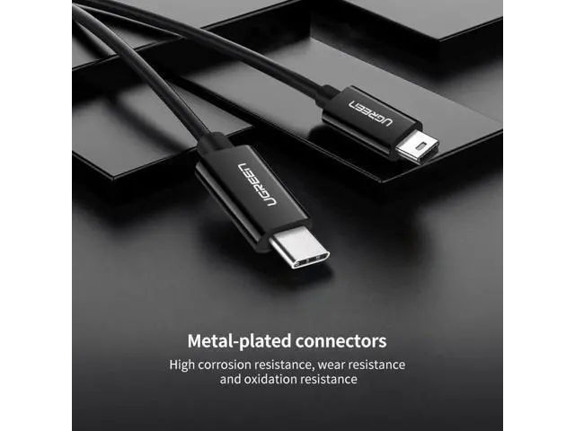 Alt view image 6 of 7 - Mini USB to USB C Cable USB Type C to Mini USB Cable for Digital Camera MP3 Player and More Mini B USB Devices Black 3ft