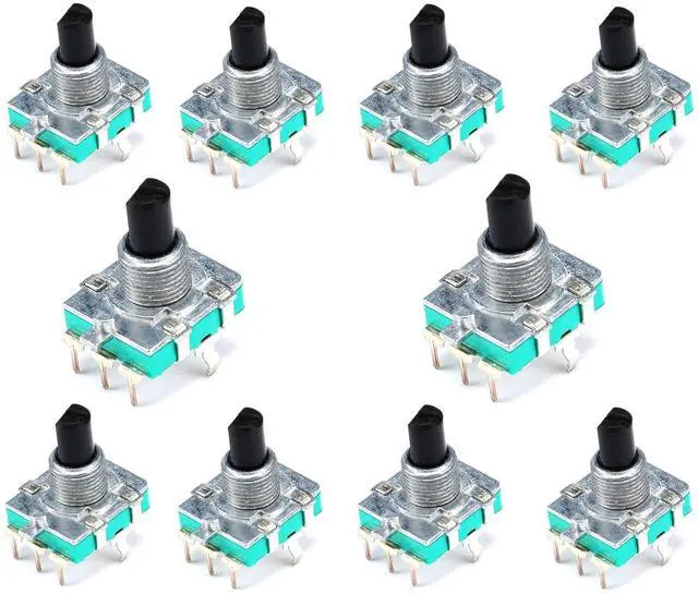 Main image of 10Pcs EC16 360 Degree Rotary Encoder Code Switch Digital Potentiometer E16 Audio Encoder 360°Rotary Digital Encoder 3 Pins 15MM Shaft