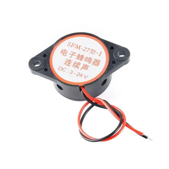 Alt view image 5 of 6 - 10pcs SFM-27 Active Piezoelectric Buzzer DC3-24V High Volume Alarm Siren Black