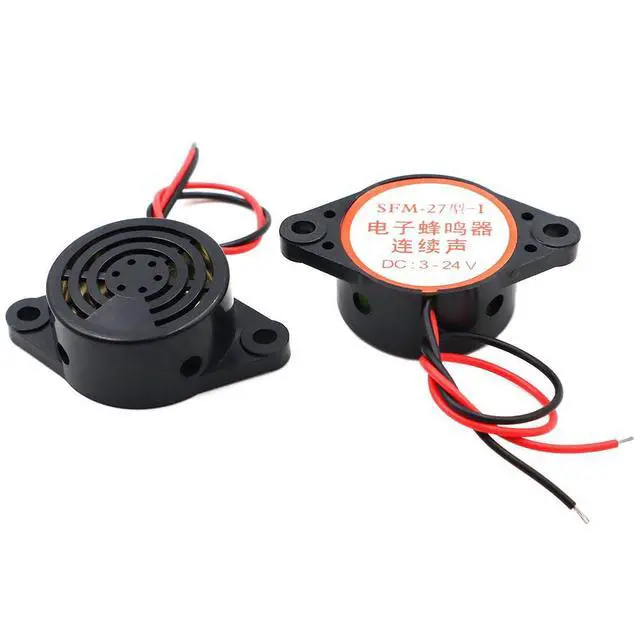 Alt view image 2 of 6 - 10pcs SFM-27 Active Piezoelectric Buzzer DC3-24V High Volume Alarm Siren Black