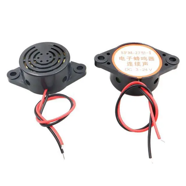 Alt view image 3 of 6 - 10pcs SFM-27 Active Piezoelectric Buzzer DC3-24V High Volume Alarm Siren Black