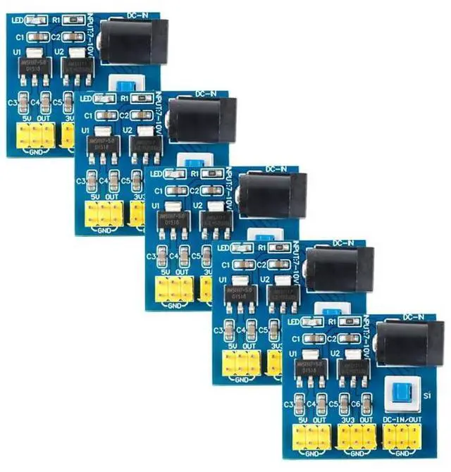 Main image of 5Pcs AMS1117 Multi-Channel DC-DC Voltage Conversion Module 12V to 3.3V 5V 12V