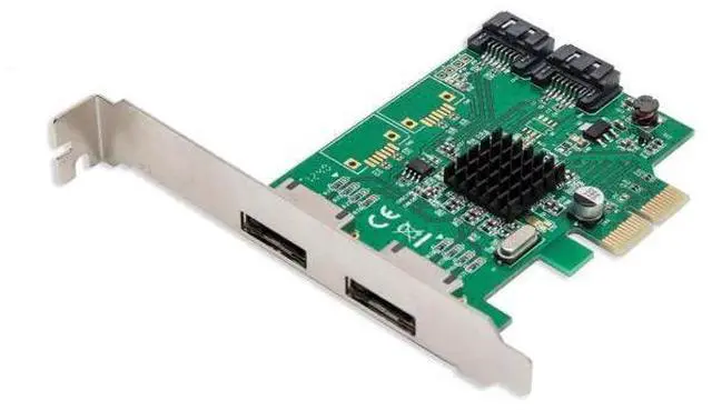 Main image of SI-PEX40058 PCIe 2.0 x2 Controller Card, 2-Port SATA III + 2-Port eSATA III with HyperDuo, Green