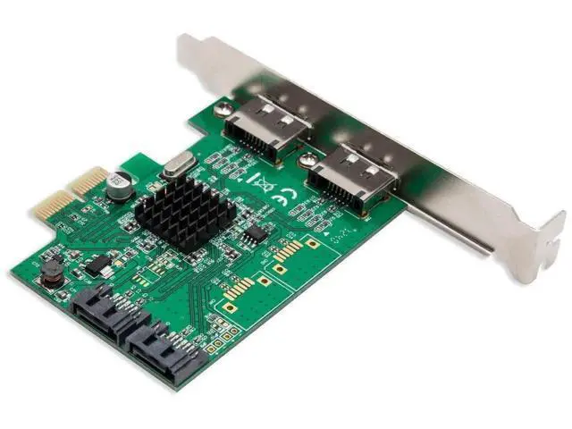 Alt view image 5 of 6 - SI-PEX40058 PCIe 2.0 x2 Controller Card, 2-Port SATA III + 2-Port eSATA III with HyperDuo, Green