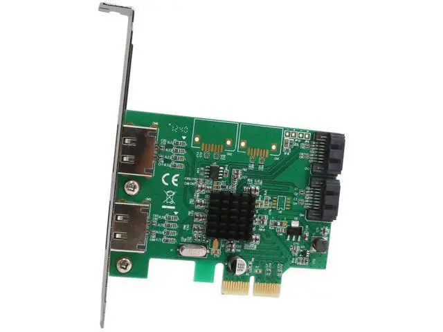 Alt view image 6 of 6 - SI-PEX40058 PCIe 2.0 x2 Controller Card, 2-Port SATA III + 2-Port eSATA III with HyperDuo, Green