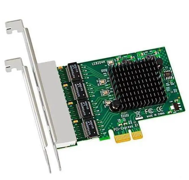 Main image of 4-Port PCIe Gigabit Ethernet Card, PCIe X1 10/100/1000Mbps RJ45 LAN Controller Card, with Full & Low Profile Bracket for Desktop PC