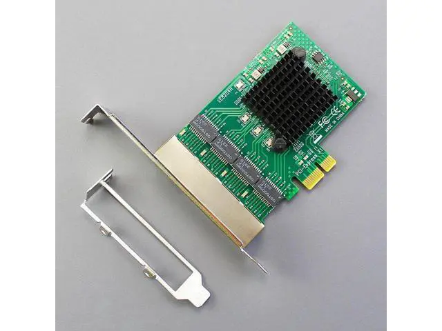 Alt view image 2 of 7 - 4-Port PCIe Gigabit Ethernet Card, PCIe X1 10/100/1000Mbps RJ45 LAN Controller Card, with Full & Low Profile Bracket for Desktop PC