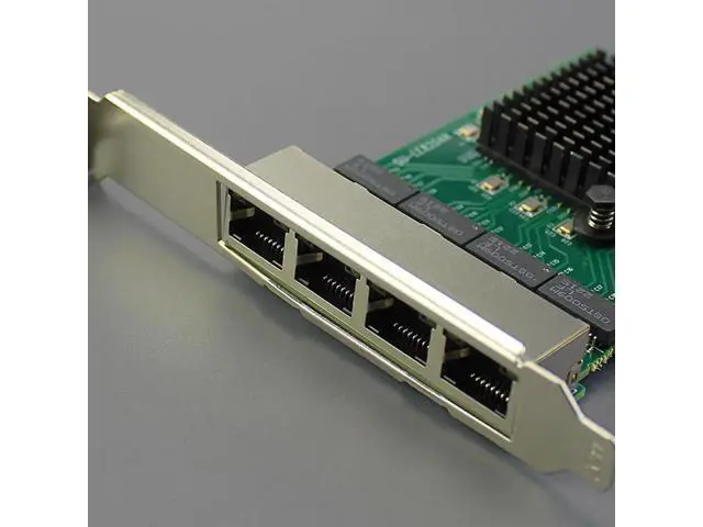 Alt view image 5 of 7 - 4-Port PCIe Gigabit Ethernet Card, PCIe X1 10/100/1000Mbps RJ45 LAN Controller Card, with Full & Low Profile Bracket for Desktop PC