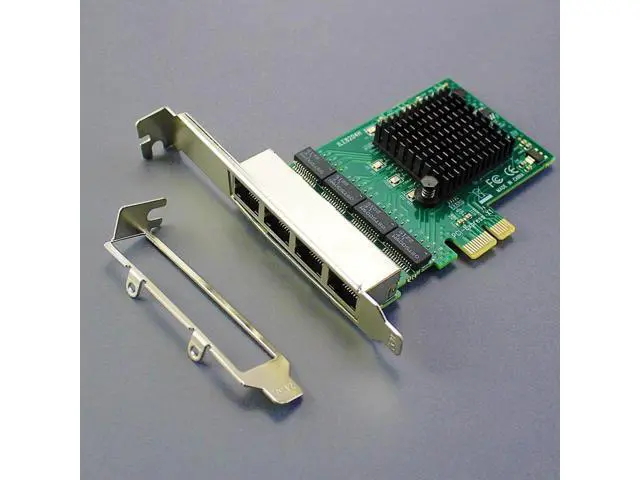 Alt view image 7 of 7 - 4-Port PCIe Gigabit Ethernet Card, PCIe X1 10/100/1000Mbps RJ45 LAN Controller Card, with Full & Low Profile Bracket for Desktop PC