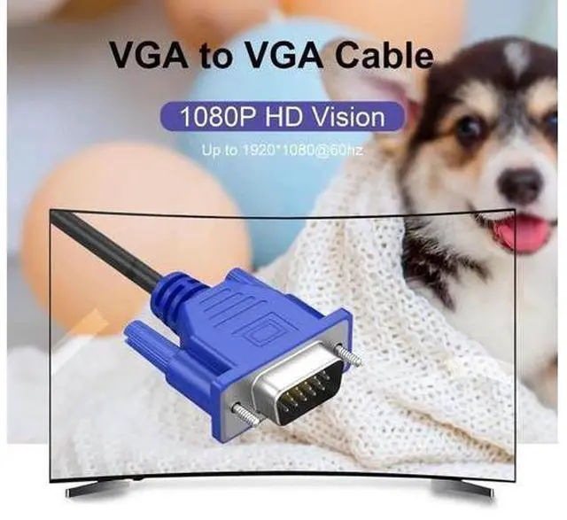 Alt view image 4 of 7 - 5-Pack 3FT VGA to VGA Cable, 15Pin Male to Male 1080P Full HD Monitor Cord Compatible with Computer Laptop Monitor Projector