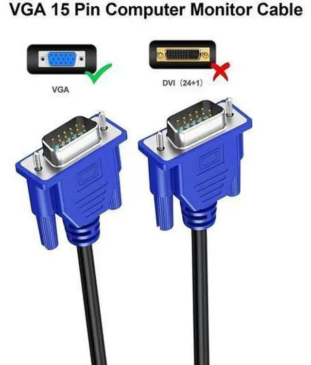Alt view image 7 of 7 - 5-Pack 3FT VGA to VGA Cable, 15Pin Male to Male 1080P Full HD Monitor Cord Compatible with Computer Laptop Monitor Projector