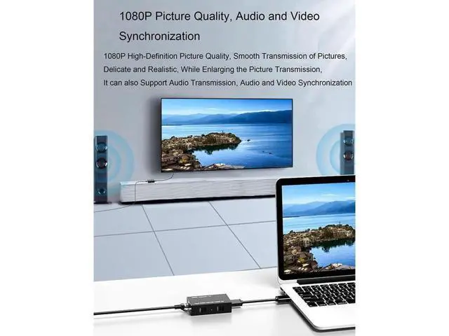 Alt view image 6 of 7 - HDMI Extender 196ft/60m Over LAN, HDMI to RJ45 Adapter Over Single CAT5e/CAT6A/CAT7, Uncompressed 1080P@60Hz 1-to-1 Network Extension