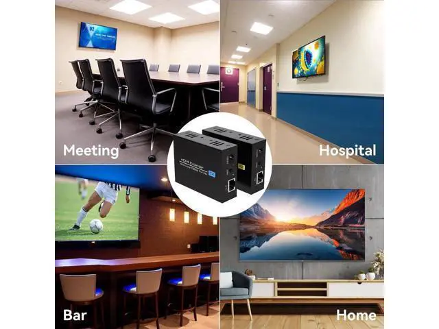 Alt view image 3 of 7 - 400Ft/120m HDMI Extender Over Ethernet Cat5/Cat6 Balun with Loop Out & Auto EDID, 1080P@60Hz 3D Full HD Transmitter Receiver Kit