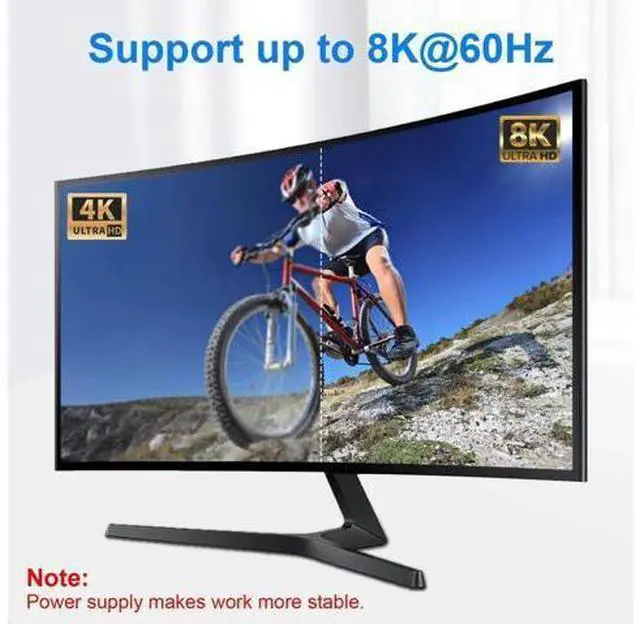 Alt view image 5 of 7 - 8K USB C Switch Bi-Directional for 2 Computers, USB C KVM Switch 8K@60Hz 4K@144Hz with Wired Remote & 2 USB-C Cables, Support 100W Charging 10Gbps Data Video Transfer