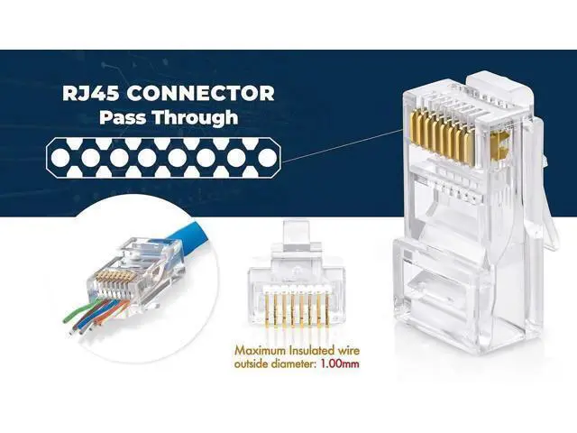 Alt view image 6 of 7 - 2 Items Bundle: RJ45 Crimping Tool + 200 Pack Cat5e Pass Through Connectors, Ethernet Cable Crimp Tool Set for Cat5e Network Cable Wiring Repair