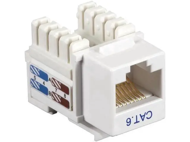 Alt view image 3 of 3 - 25-Pack CAT6 Value Line Keystone Jack, Unshielded RJ45 Punch Down Ethernet Keystone Jack, White
