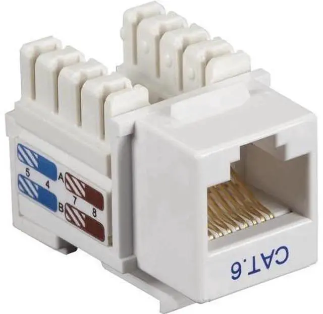 Main image of 25-Pack CAT6 Unshielded Keystone Jack, RJ45 Punch Down Ethernet Insert Jack, White