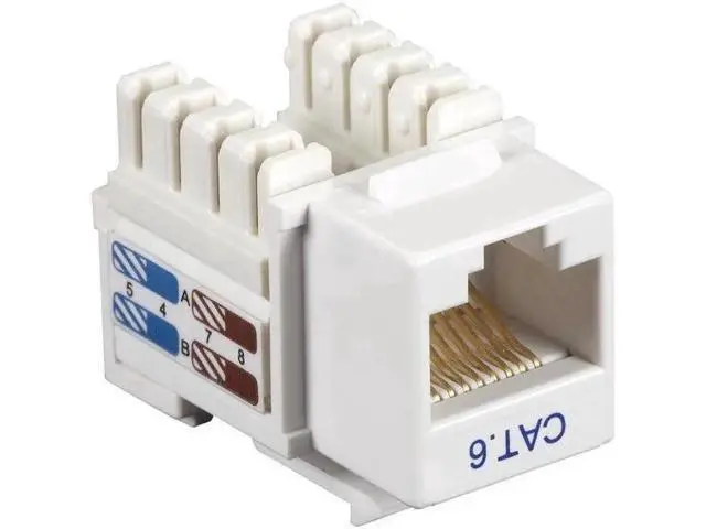 Alt view image 2 of 3 - 25-Pack CAT6 Unshielded Keystone Jack, RJ45 Punch Down Ethernet Insert Jack, White